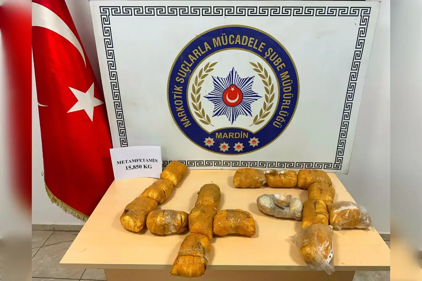 Mardin’de 15 kilo  metamfetamin ele geçirildi