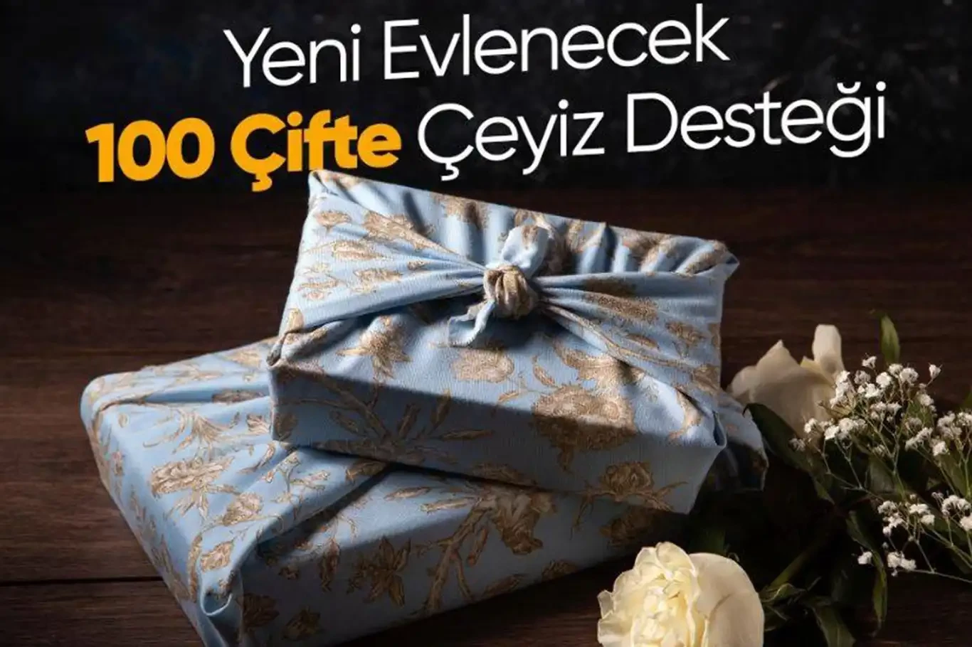 Yeni evlenecek 100 çifte çeyiz desteği