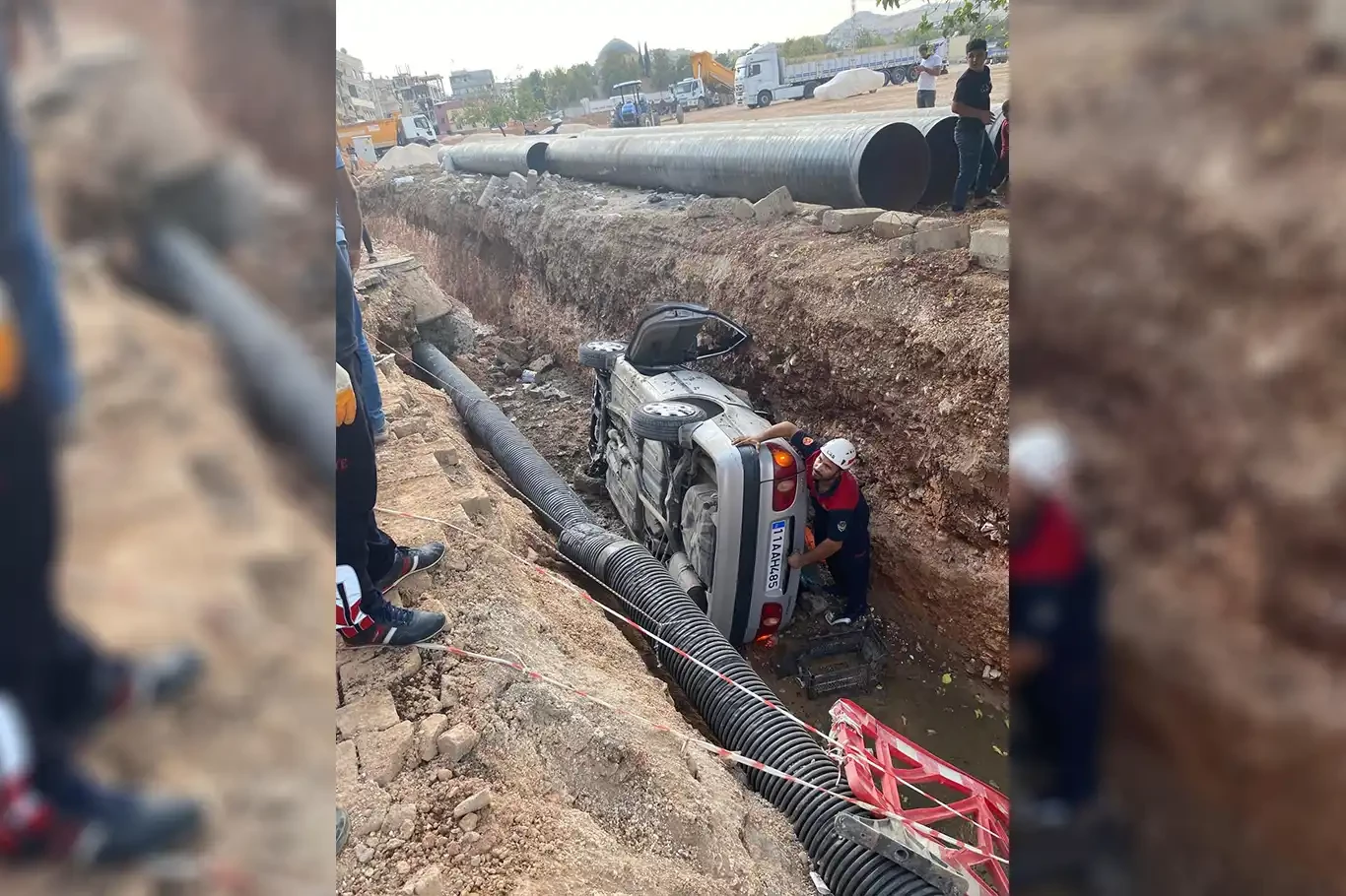 Seyir halindeki otomobil çukura düştü: Bir yaralı