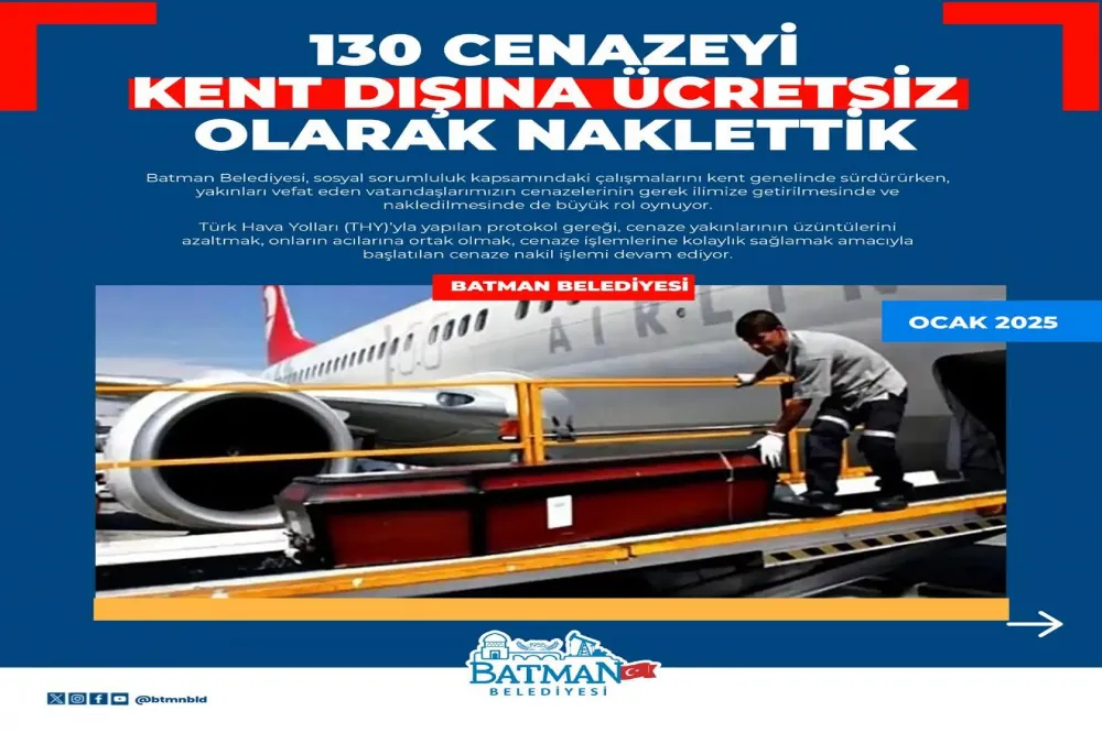 130 cenazeyi kent dışına ücretsiz olarak naklettik