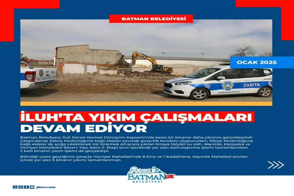 İluh’ta yıkım çalışmaları devam ediyor