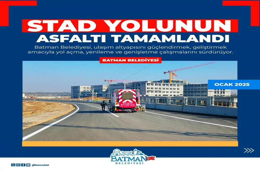 Stad yolunun asfaltı tamamlandı