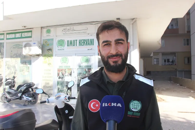 Mardinli hayırsever tek olan motosikletini Gazze