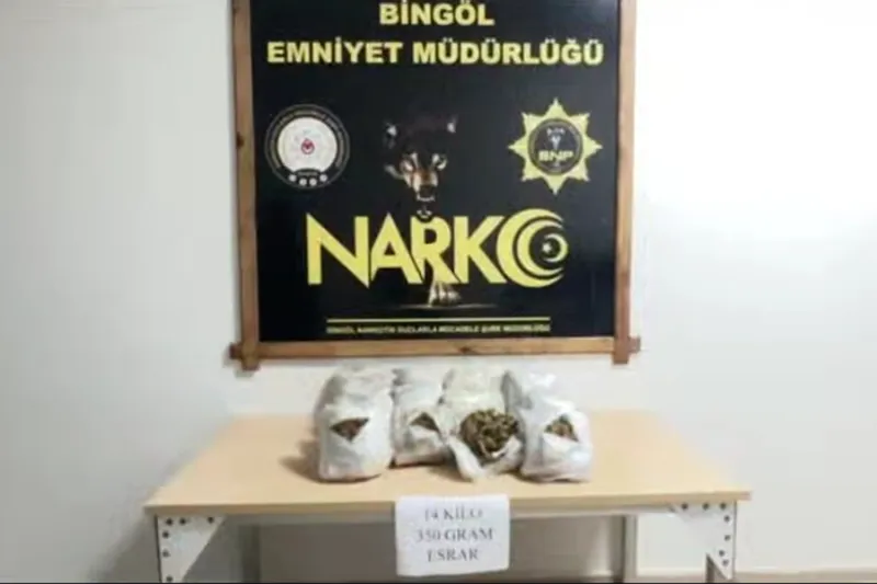 Bingöl’de 14 kilo 350 gram skunk ele geçirildi