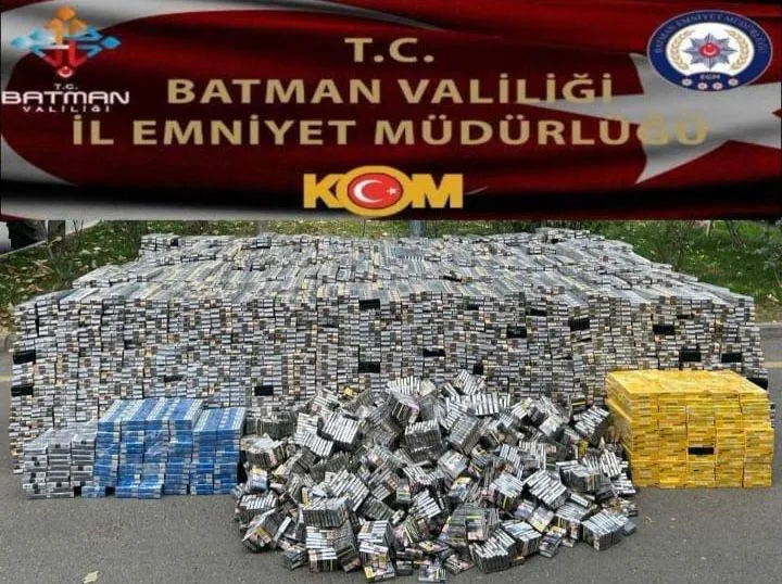Batman’da traktör tankerinden 44.900 paket kaçak sigara çıktı