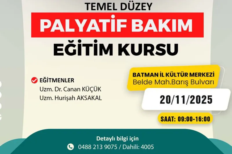 Palyatif bakım eğitim kursu için başvurular başladı