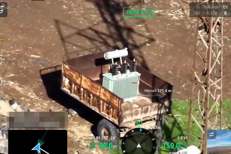 Mobil kaçak trafolar dronla görüntülendi