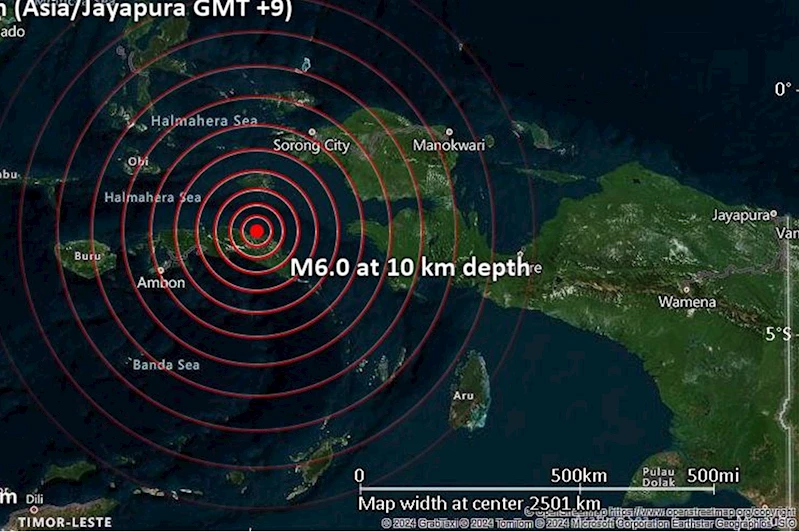 Endonezya’da 6 büyüklüğünde deprem