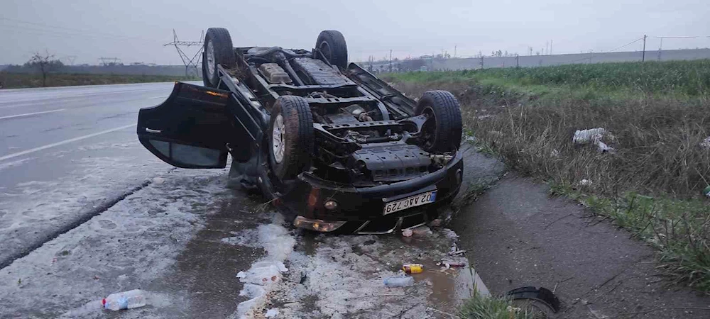 Dolu yağışı kazaya neden oldu